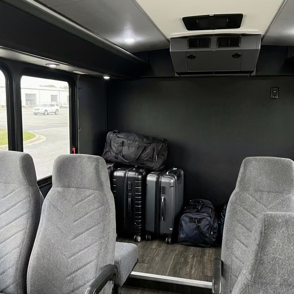 martinez 15 passenger minibus luggage area