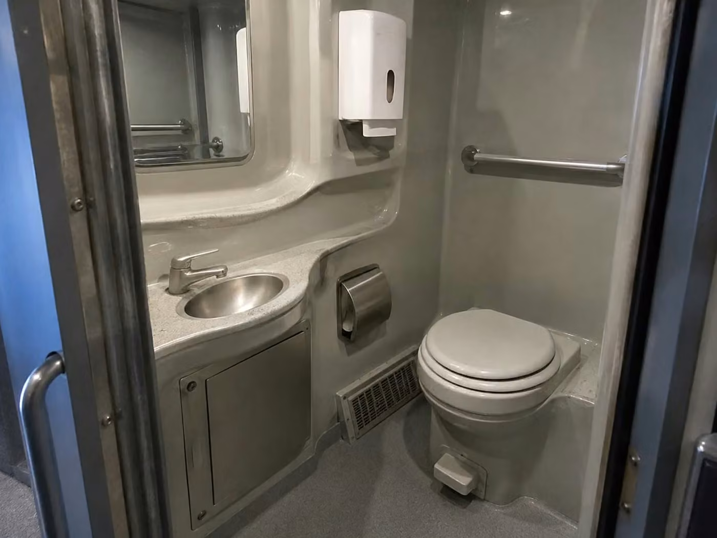 martinez charter bus onboard restroom
