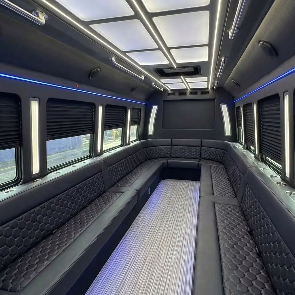 martinez party bus wraparound seating