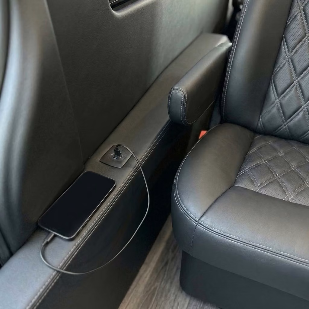 martinez sprinter van rental with driver usb charging